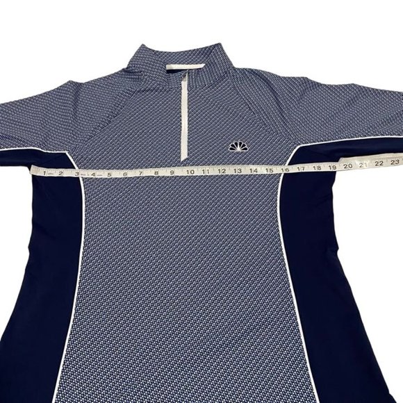 Peter Millar NBC Logo Blue White Ladies Golf Quarter‎ Zip Pullover Size M - Picture 8 of 9